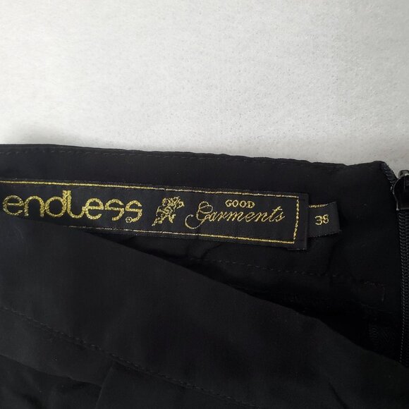 Endless Shorts Black Polyester Pleated Hem Women's 4 - Picture 3 of 16